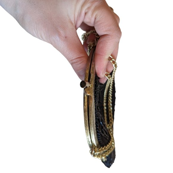 Vintage Black Beaded Handbag - Picture 6 of 11